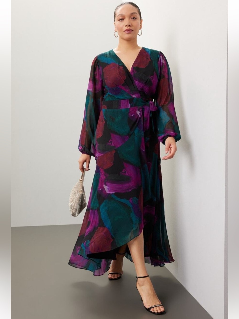 Hutch Bridge Floral Multi color Dress, Size: L